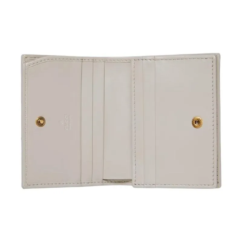 GUCCI GG Marmont Leather Wallet Women's Light Beige-5
