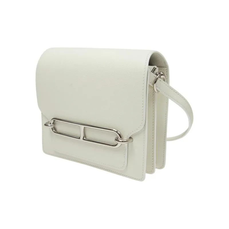 HERMES Roulis Evercolor Leather Crossbody Bags Mini Women's 01 Blanc Pure White-1