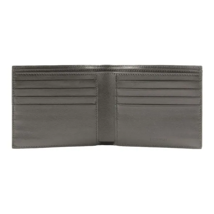 Balenciaga Cash Square Cow Leather Wallet Men's Gray-2