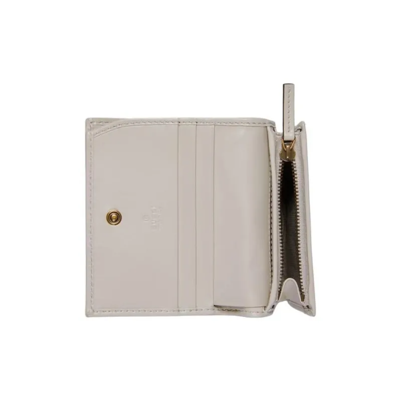 GUCCI GG Marmont Leather Wallet Women's Light Beige-3