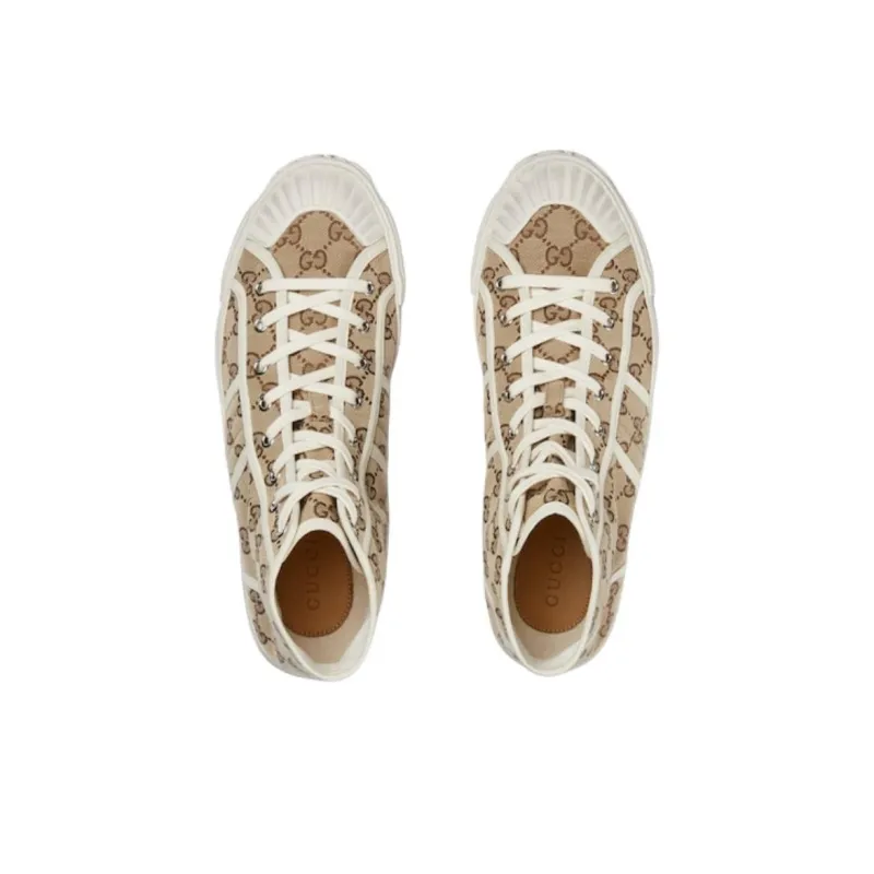 GUCCI Signature High Top 'GG Canvas Beige Ebony'-3