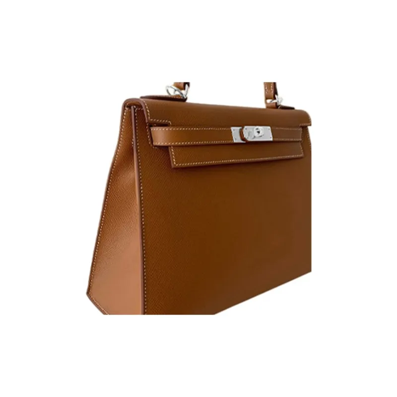 HERMES Kelly EP Leather Kelly Bag Handbags Women's 37 Gold Gold Brown-4