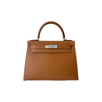 HERMES Kelly EP Leather Kelly Bag Handbags Women's 37 Gold Gold Brown