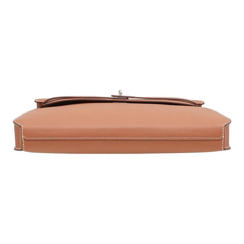 HERMES Kelly Depeches Evercolor Calfskin Business Bag Handbag Men's 37 Gold Gold-2