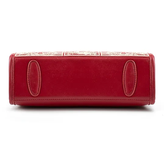 Vigno Synthetic Leather One Shoulder Crossbody Tote Handbag Regular Women's Red-3