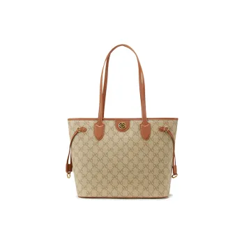 PIERRE CARDIN PVC Tote Bag, Shoulder Bag, Handbag Regular Women's Khaki