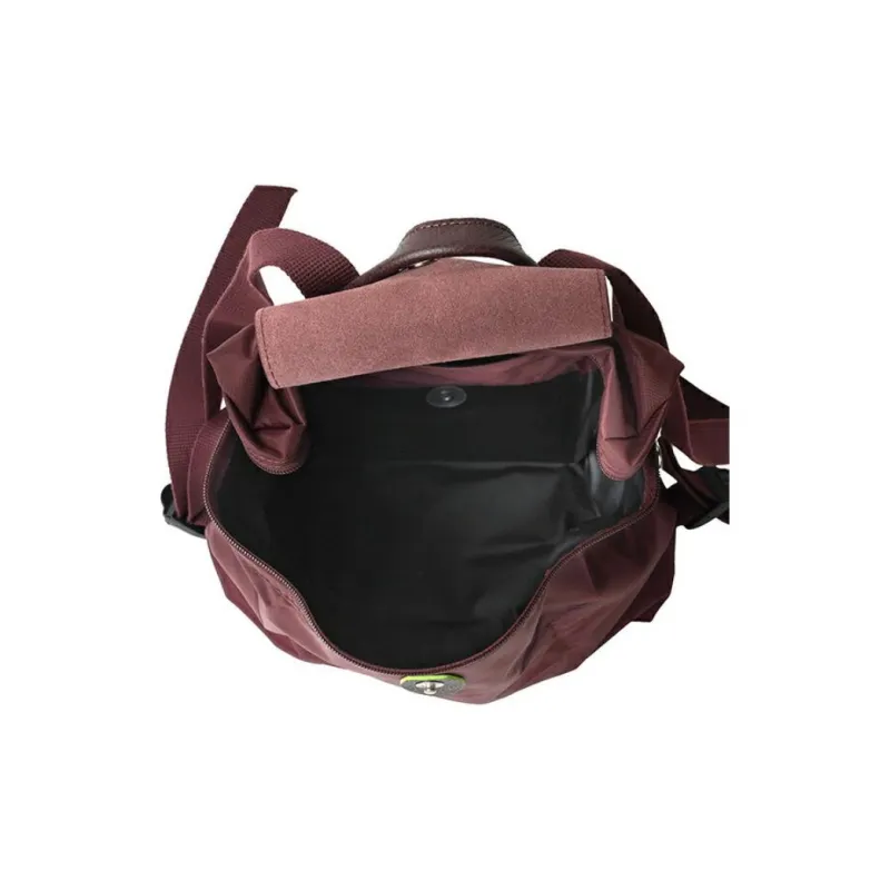 LONGCHAMP Soft Recycled Canvas With Leather Trim Backpack Regular Women's Deep Red-4