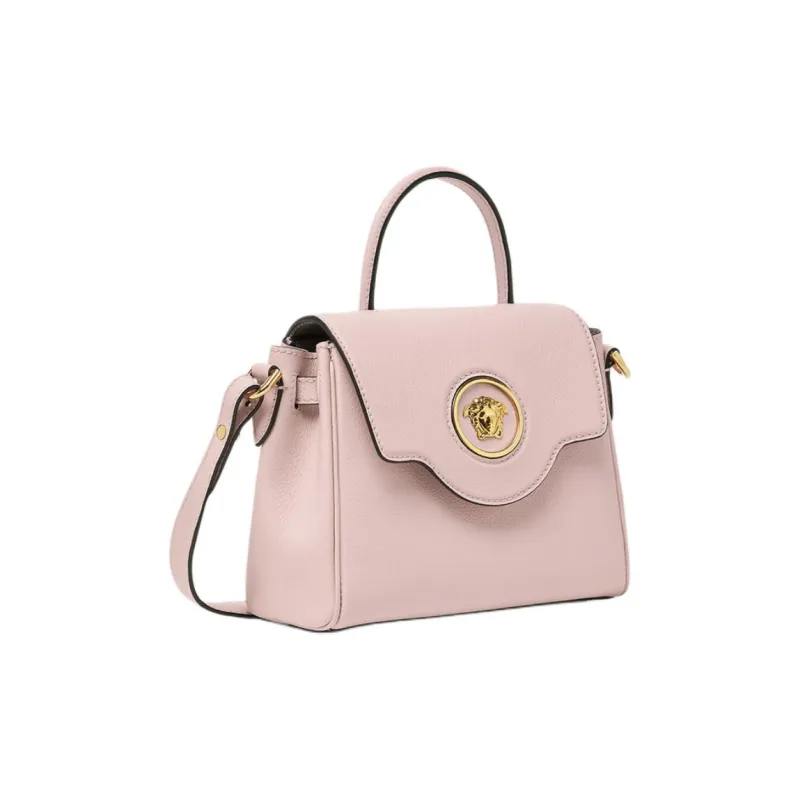 VERSACE La Medusa Cow Leather Shoulder Bag, Crossbody Bag, Handbag Trumpets Women's Light Pink Red-1