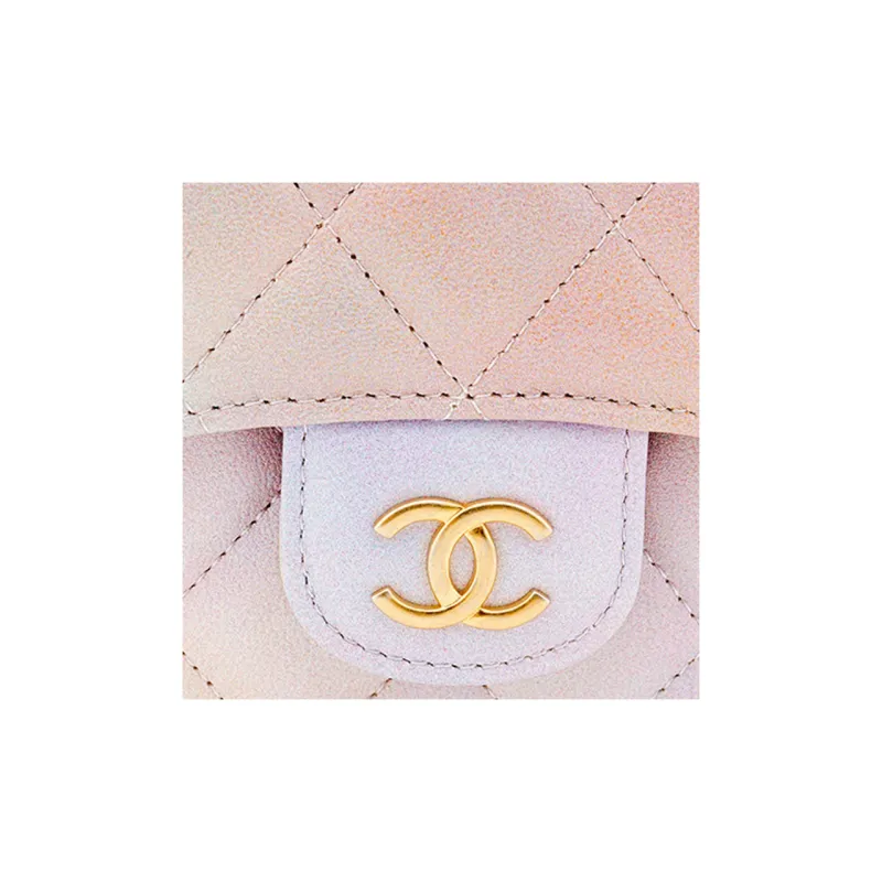 CHANEL Sheepskin Shoulder Bag, Crossbody Bag, Handle Bag, Handbag Women's Rainbow Iridescent Color-4