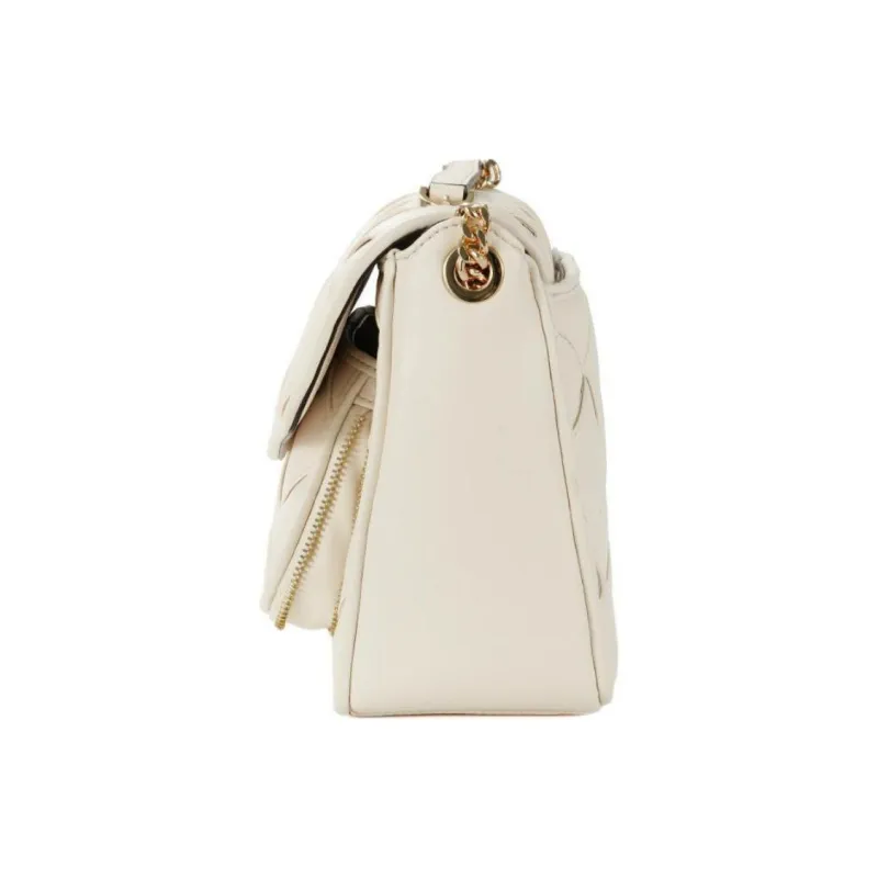 MICHAEL KORS Regina Cow Leather Shoulder Bag, Crossbody Bag Tubas Women's Cream White-3