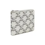 CELINE Canvas Coin Purses Card Holders Women's Tan/Light Umber