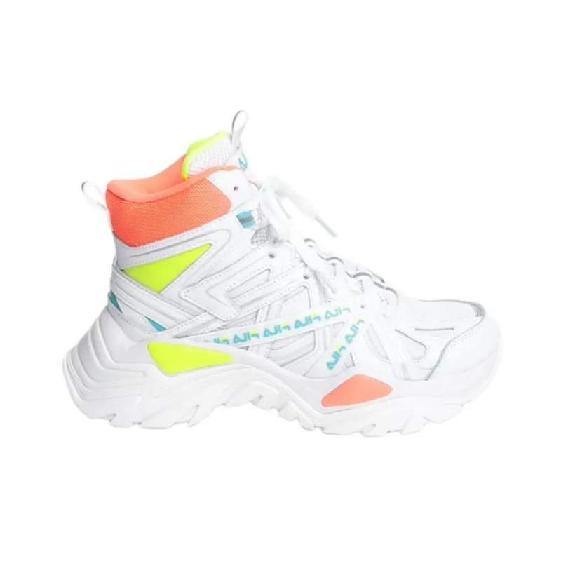 FILA ELECTROVE 2 HIGH Anti-Slip Wear-Resistant Mid-Top Casual Shoes Women's White-1
