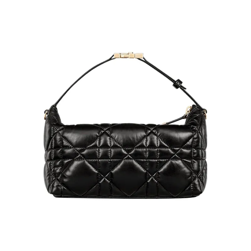 DIOR DiorTravel Cow Leather Handbag Clutch Medium Size Women's Black-2