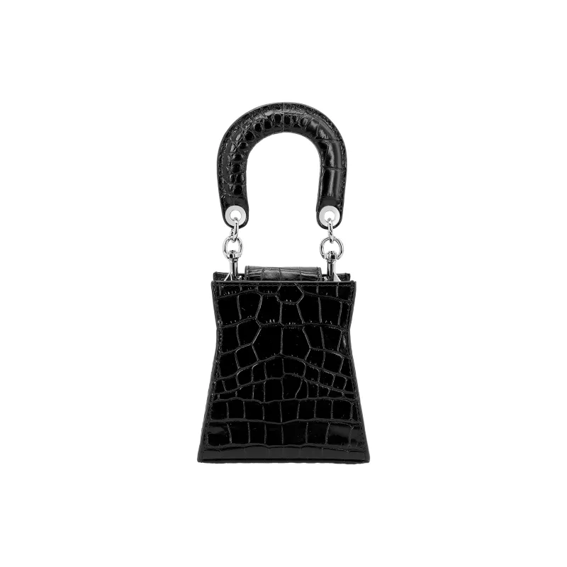 Vivienne Westwood KELLY Cow Leather Shoulder Bag, Crossbody Bag, Handbag Trumpets Women's Black-5