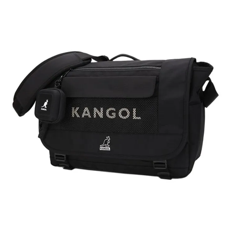 KANGOL Nylon Messenger Bag Shoulder Bag Unisex Black-1