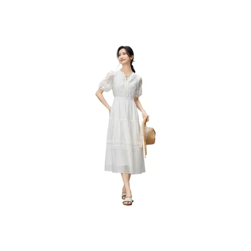 SENTUBILA Short-Sleeved Dresses Women's White