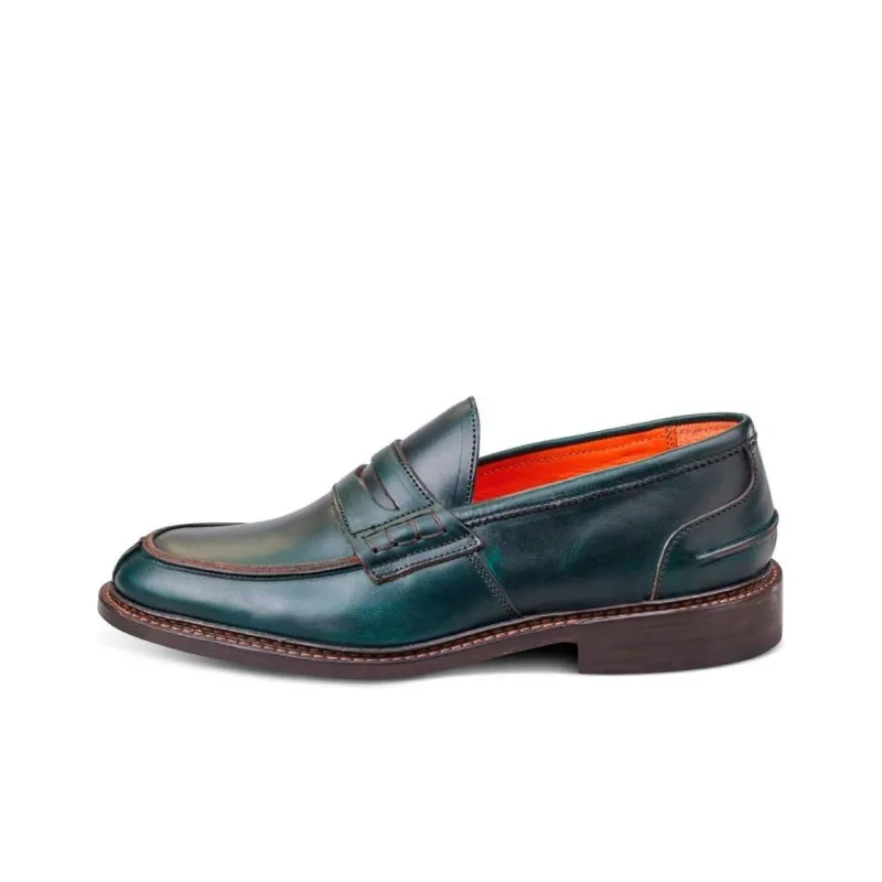 Tricker's Eva Penny Loafers Women's Green-0