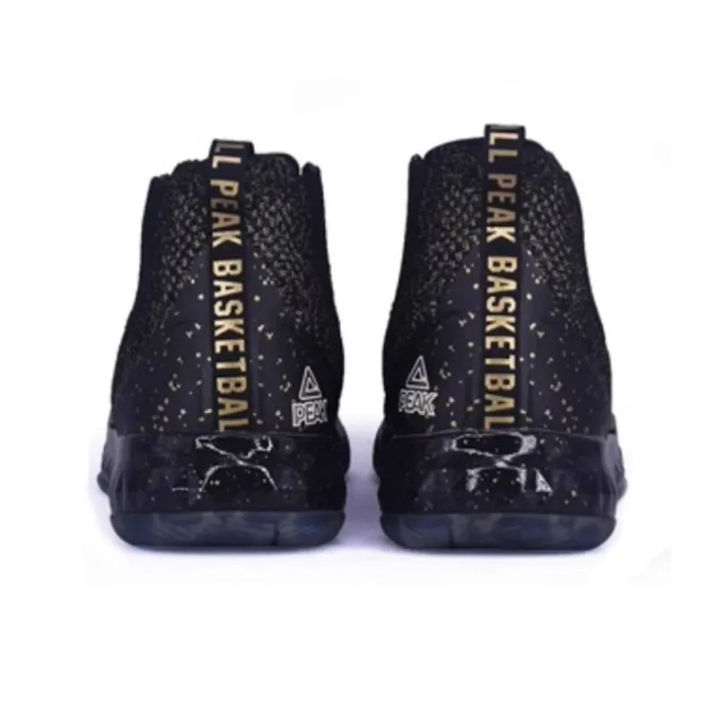 PEAK Howard Third Generation Cushioning Anti Slip And Wear Resistant High Top Basketball Shoes Men's Black Gold-3