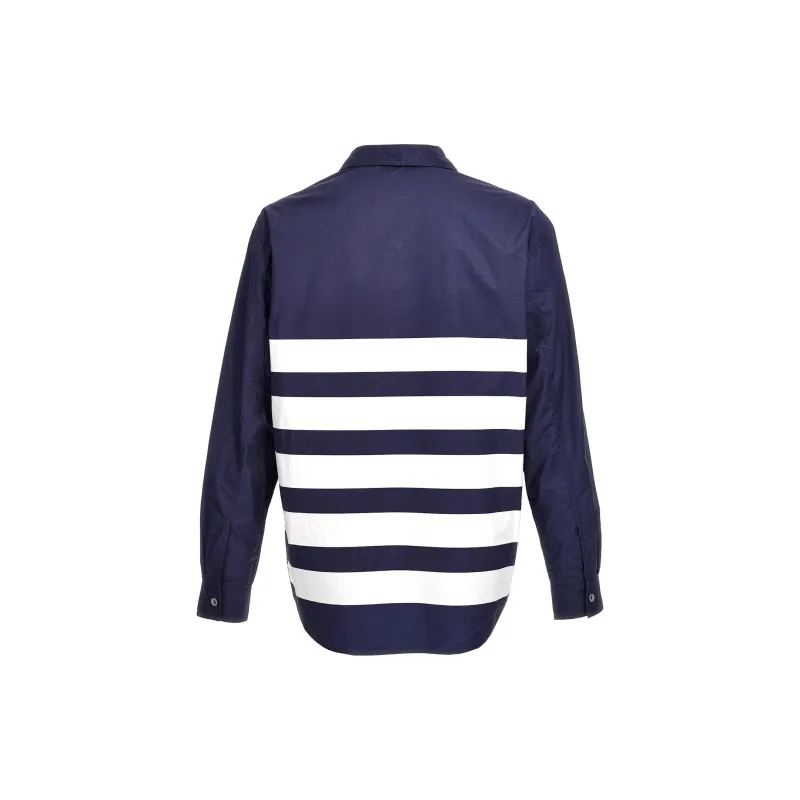 STONE ISLAND Logo Printed Striped Overshirt-1
