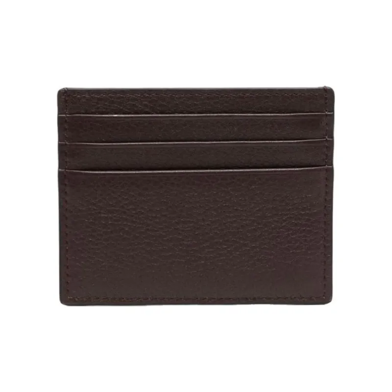 Valentino Calfskin Wallet, Card Holder Men's Dark Brown-1
