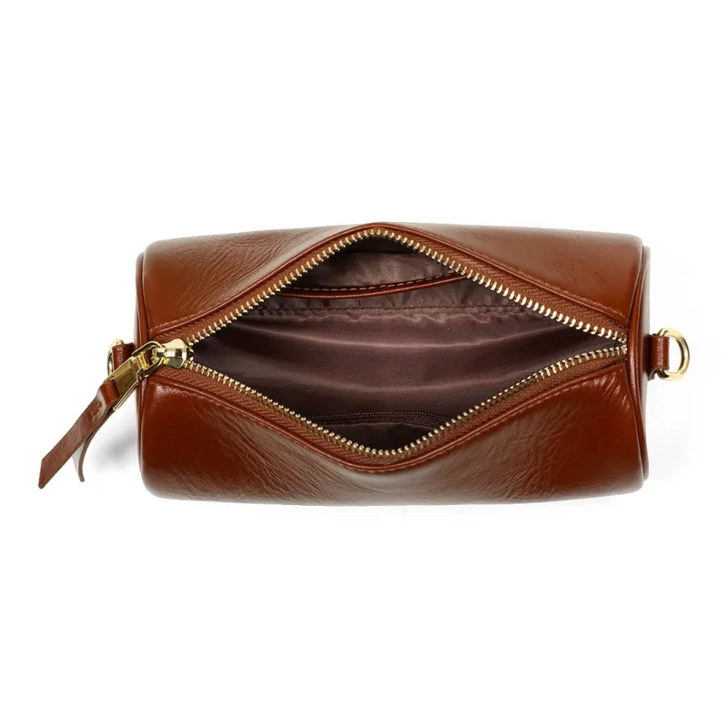 MILLIE'S Cow Leather Underarm Shoulder Bag, Crossbody Bag Trumpets Women's Vintage Brown-5