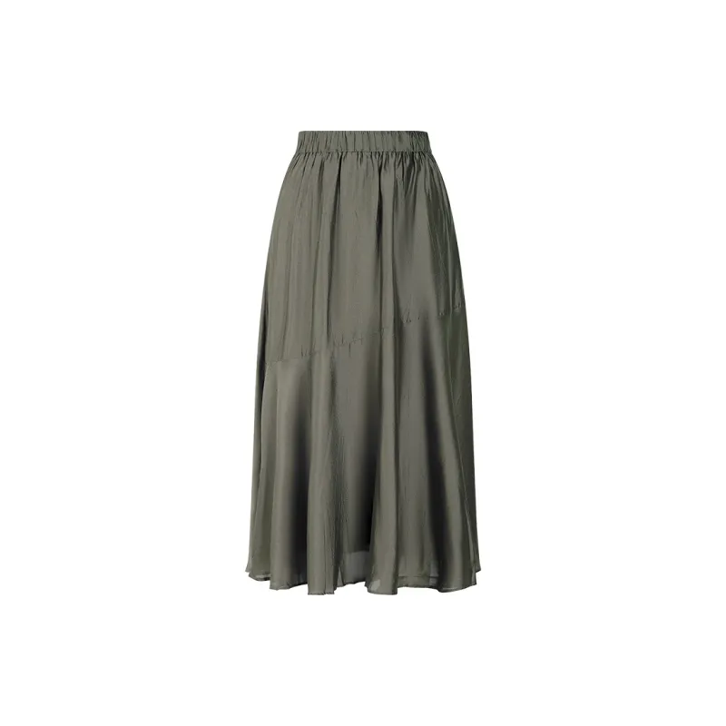 THE SEA LIFE Casual Long Skirt Women's Olive Green-1