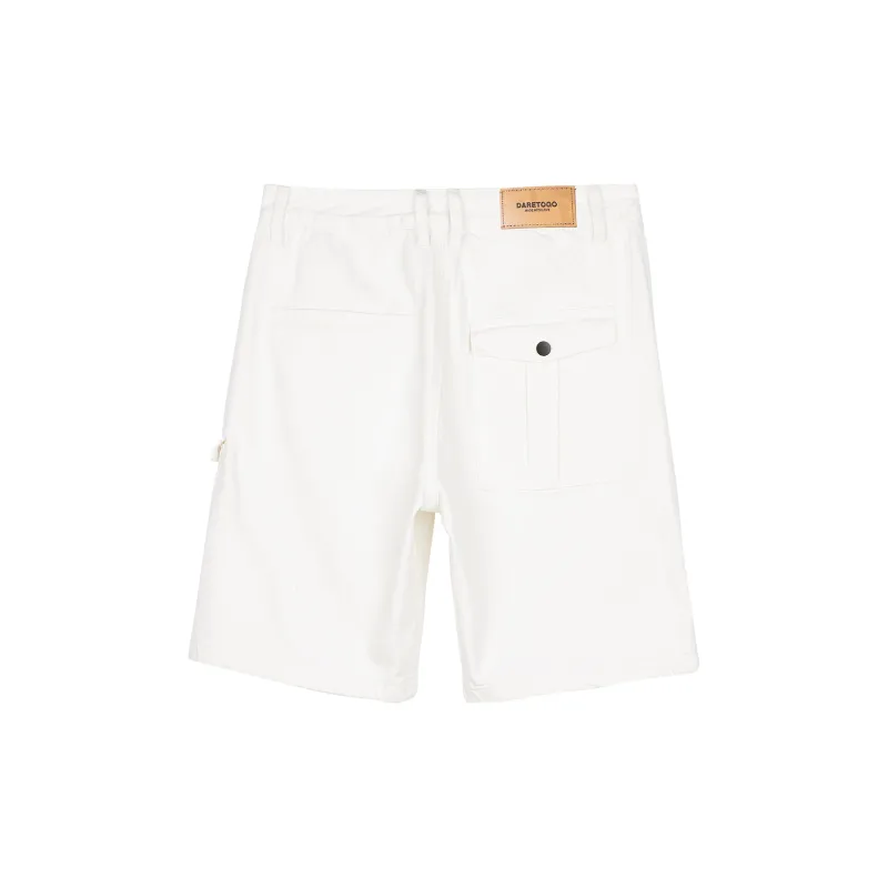 GUKUUL Denim Shorts Unisex Ivory White-1
