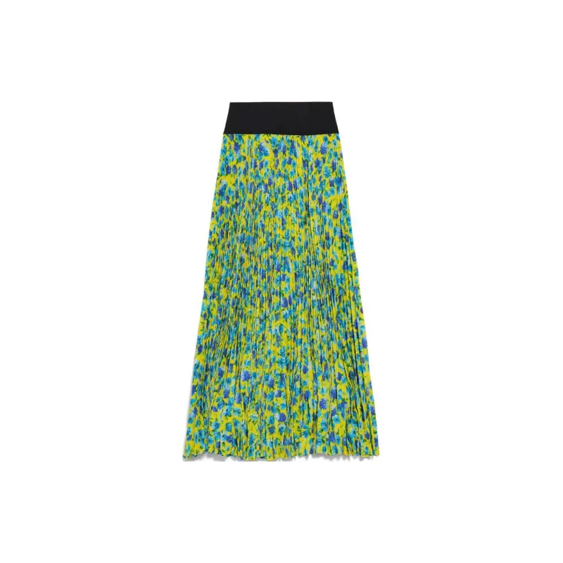 Balenciaga Logo Waistband Floral Print Skirt-1