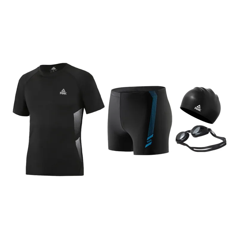 PEAK Swimming Sets Polyester Polyamide Elastane Pool Men's Black Gold Black Blue-5