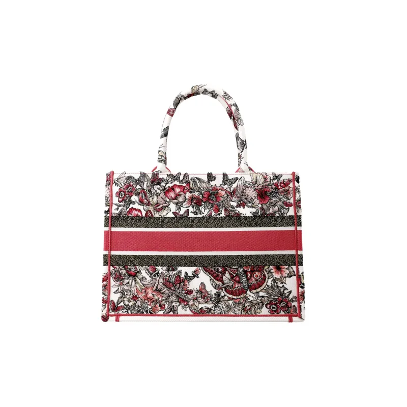 DIOR BookTote Canvas Tote Bag Shopping Bag Canvas Bag Handbags Medium Size Women's Multicolor-5