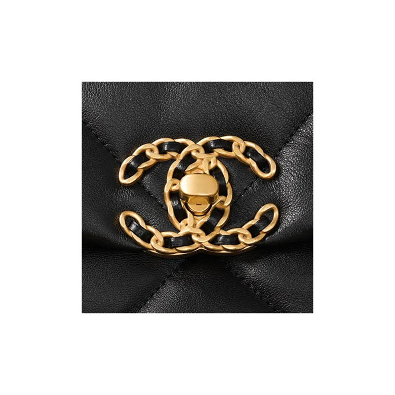 CHANEL 19Bag Leather Handbag, Shoulder Bag Women's Black-4