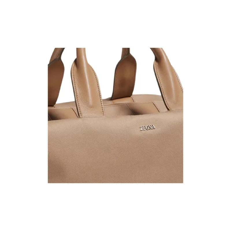Ermenegildo Zegna Logo-Lettering Raglan Holdall-3