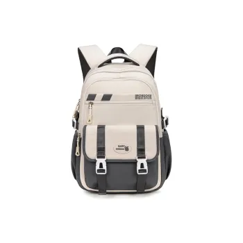 BOBDOG Oxford Backpack Casual Bag, School Bag, Mountaineering Bag Regular Unisex Gray White/Purple/Khaki/Black White