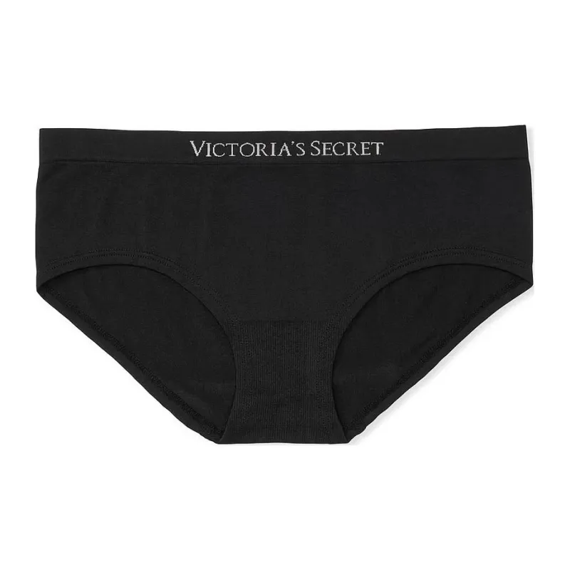 Victoria's Secret Seamless Hiphugger Panty Black Underpants Women's 1 Pack Black-0