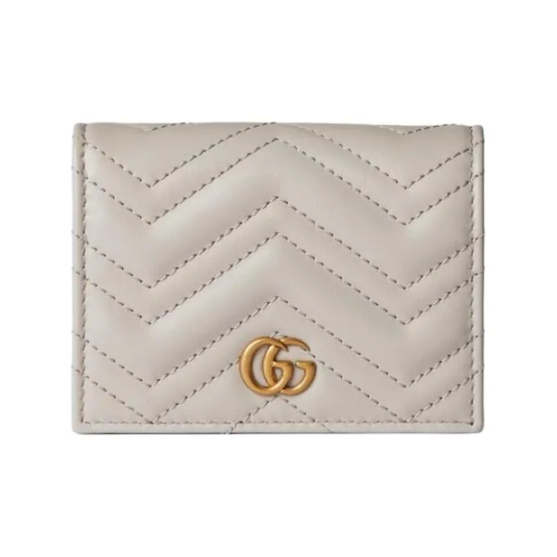 GUCCI GG Marmont Leather Wallet Women's Light Beige-0