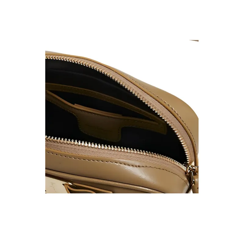 FERRAGAMO BOW Vara Leather Patchwork Calfskin Crossbody Bag Shoulder Bag Women's Camel-2