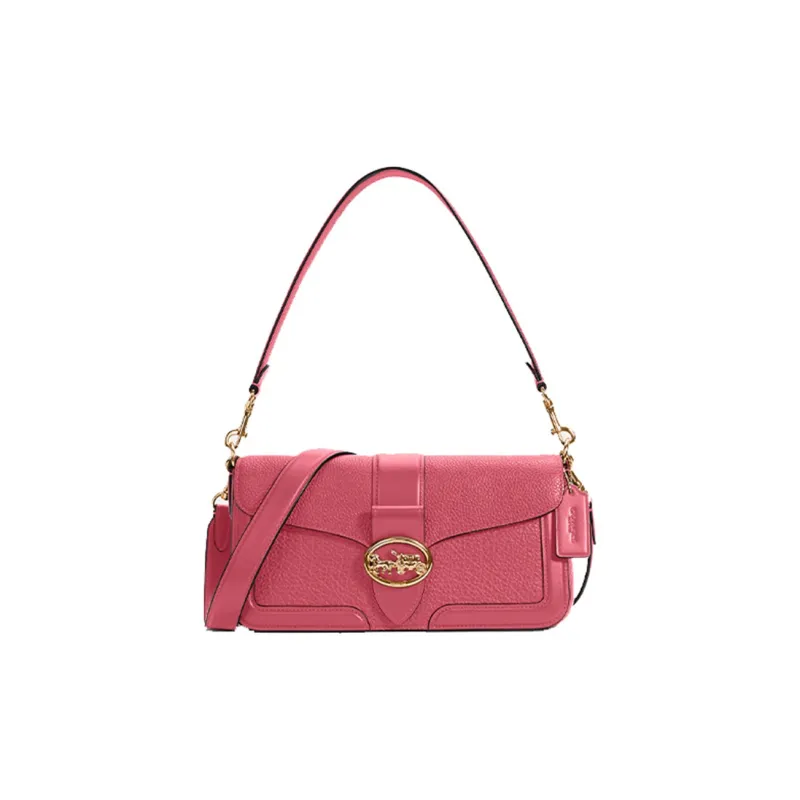 COACH Georgie Litchi Grain Leather Shoulder Bag Crossbody Bag Shoulder Bag Women's Pink-0