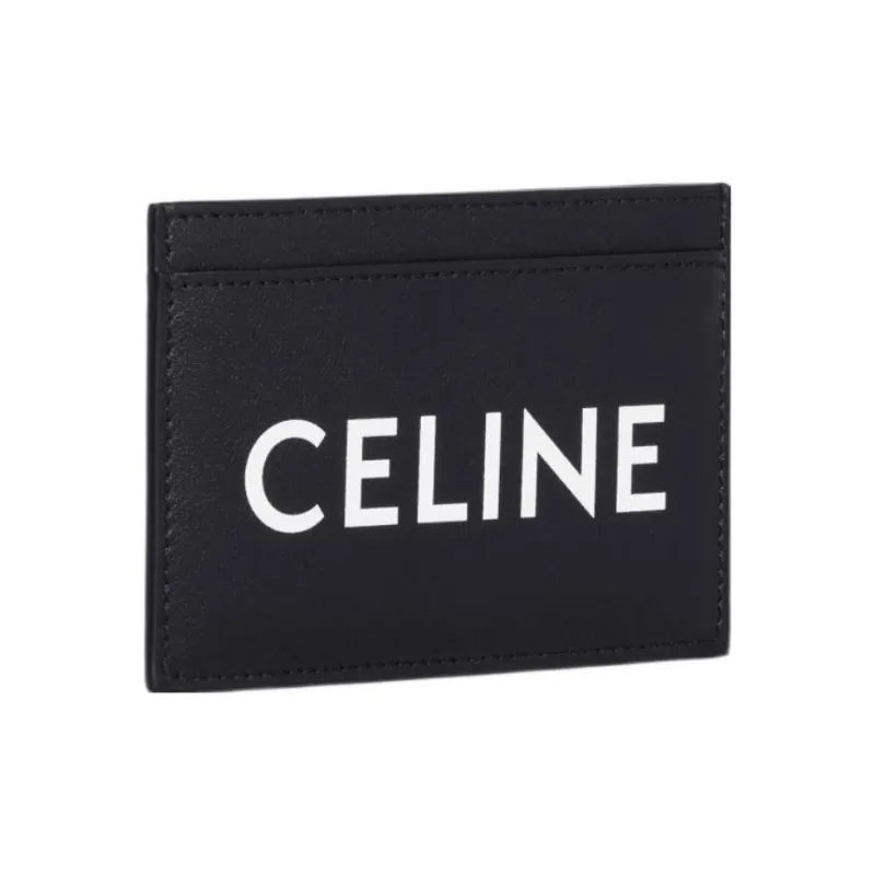 CELINE Cow Leather Card Holder Men's Black-1