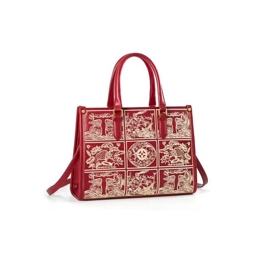 Vigno Synthetic Leather One Shoulder Crossbody Tote Handbag Regular Women's Red
