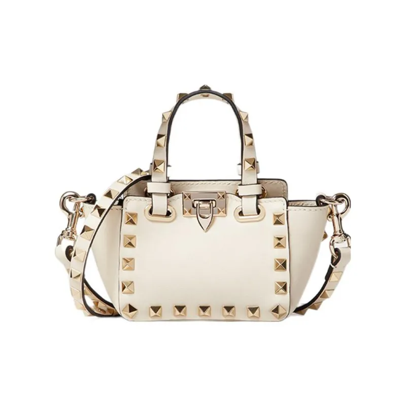 Valentino Rockstud Calfskin Shoulder Bag Crossbody Bag Handbag Extra Mini Women's Light Ivory-0