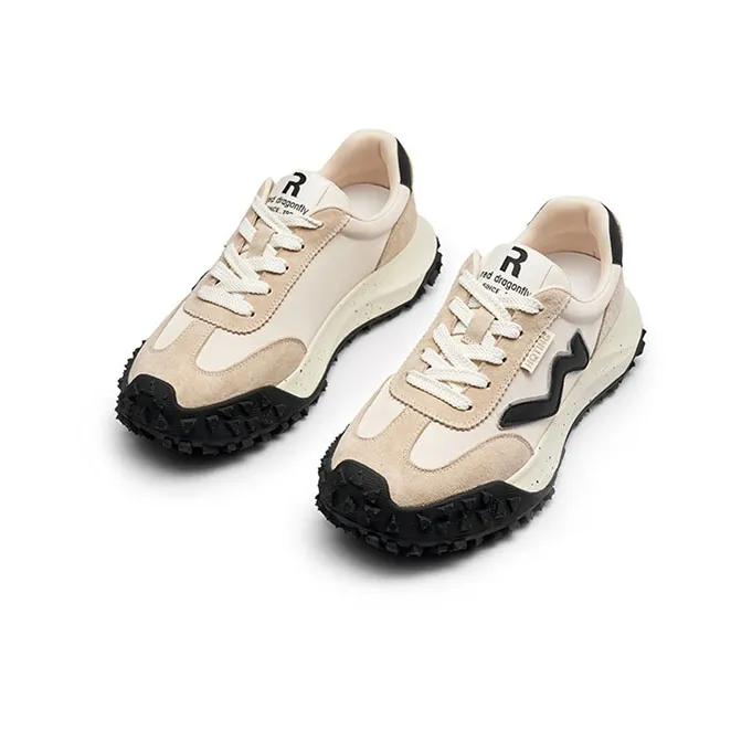 RED DRAGONFLY Casual Shoes Women's Low Top Beige Black/Rose Red/Apricot-3