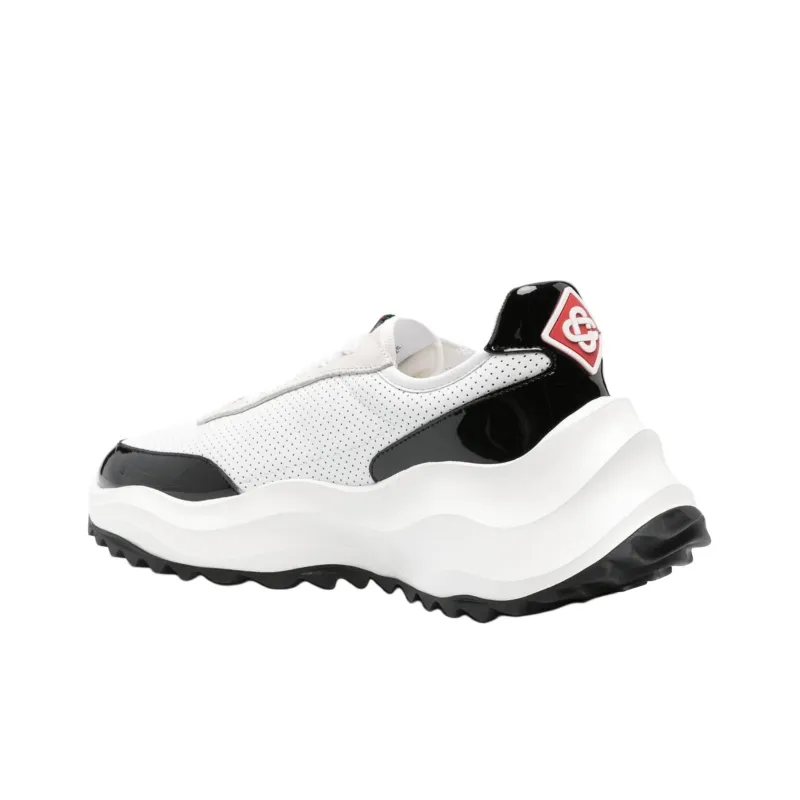CASABLANCA Atlantis Leather Trainer White Black-4