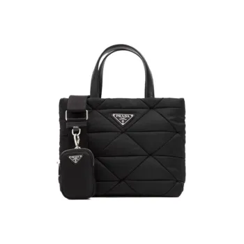 PRADA Nylon Fabric Tote Bag, Shopping Bag, Shoulder Bag Women's Black