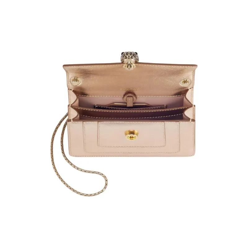 BVLGARI Serpenti Forever Series Calfskin Crossbody Bag Shoulder Bag Women's Light Gold-3