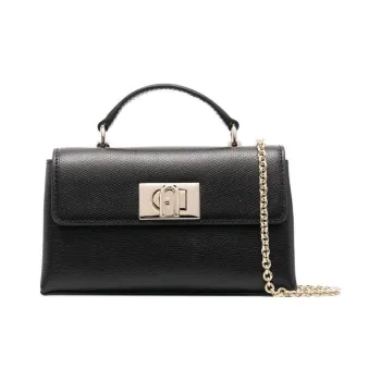 Furla 1927 Collection Leather Handbag, Shoulder Bag, Crossbody Bag Mini Women's Black