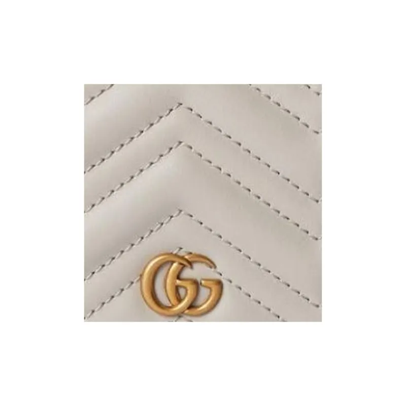GUCCI GG Marmont Leather Wallet Women's Light Beige-6