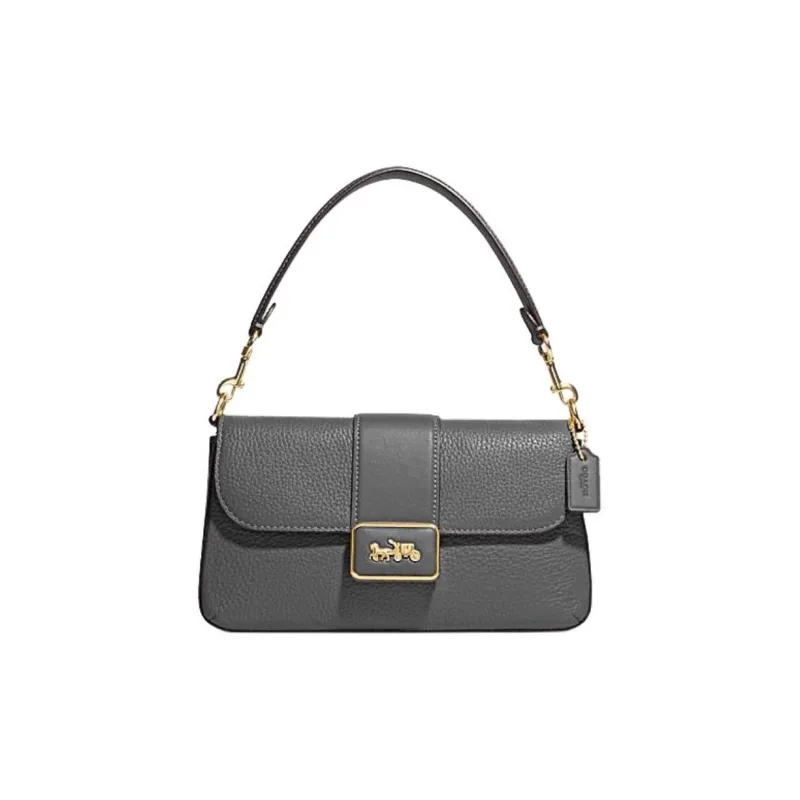 COACH Grace With Cow Leather And Sheepskin Portable Crossbody Bag, Shoulder Bag Mini Women's Gray-0