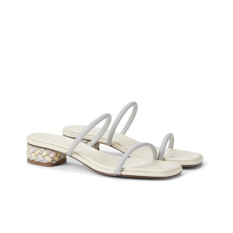 CHARLES&KEITH Composite Sole Slide Slippers 3.6cm Women's White/Multi Composite Color/Brown-6