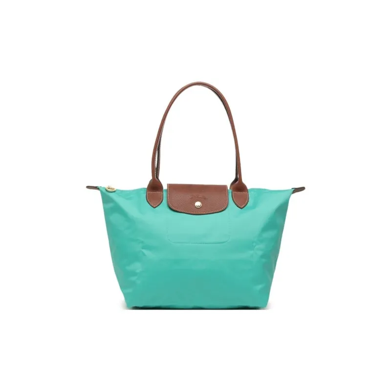 LONGCHAMP Le Pliage Canvas With Leather Dumpling Bag Handbag Shoulder Bag Small Size Women's Turquoise Blue-0