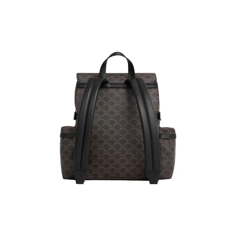 CELINE Leather Trim Backpack Men's Black-2